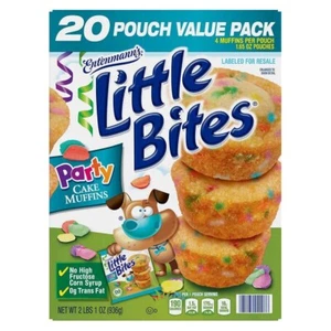 Entenmann’s Little Bites Party Cake Muffins 1.65 oz, 20 Ct Kids Snacks Food Eat - Picture 1 of 2