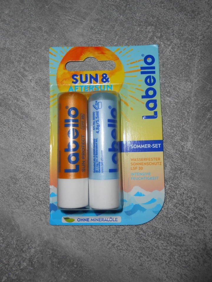 Labello Sun & Aftersun Lippenpflegeset 2 x 4,8g Sun Protect und Hydro Care NEU - Bild 1 von 1