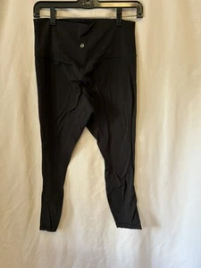 Lululemon Pants Womens 10 Black High Rise Leggings Yoga Athletic 81% Nylon Lycra - Picture 1 of 4