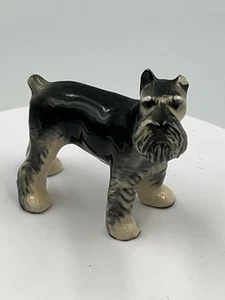 Vintage Miniature Porcelain Dog Figurine Schnauzer CUTE SEE ALL - Picture 1 of 24