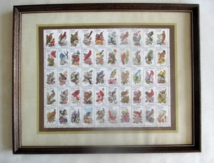 Gerahmter STAATLICHE VÖGEL & BLUMEN Bogen mit 50 20 Cent US Briefmarken - Bild 1 von 7