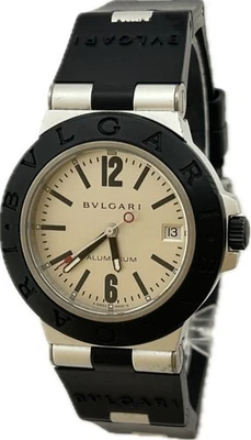 Reloj automático para hombre Bvlgari aluminio AL38TA esfera plateada 38 mm excelente A4748 - Imagen 1 de 4