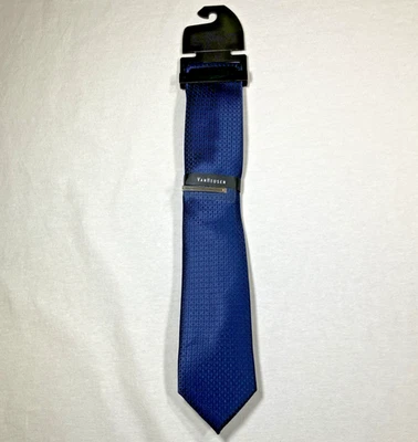 Van Heusen 领带海军蓝带领带夹 全新 — 第 1/4 张图片