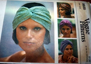 *LOVELY VTG 1970s TURBAN HATS VOGUE Sewing Pattern - Picture 1 of 2