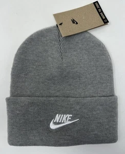 Nike Adult Unisex Beanie Hat Gray White HF0186-063 One Size - Picture 1 of 3