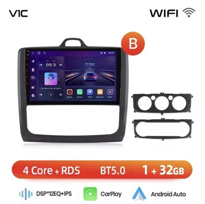 Autoradio Per Ford Focus Mk2 Mk3 2004-2011 1G+32GB CarPlay-AndroidAuto Wireless - Immagine 1 di 4