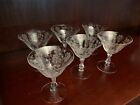 Set of 6 Cambridge Rose Point Crystal Low Sherbet Glasses, 4-3/4" high, Clear