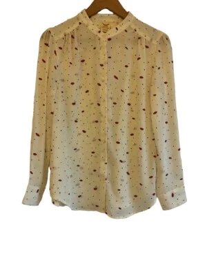 Faded Glory Womens Blouse Size Medium Polka Dots & Lips - Image 1 of 4