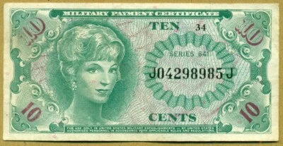 Vietnam US Military Payment Certificate 10 Cents Series 641.. - Image 1 of 2