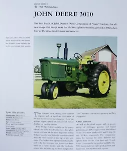 John Deere Tractor Picture Article Sheet Out of Print Farm Wall Art Decor - Picture 1 of 1
