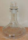 STUNNING!!! NOS NEW VINTAGE CLEAR GLASS Decanter BLOWN Glass With Stopper WINE