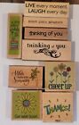 Lot of 9 wood mount Assorted Sentiments stamps Thinking of You Get Well Sympathy