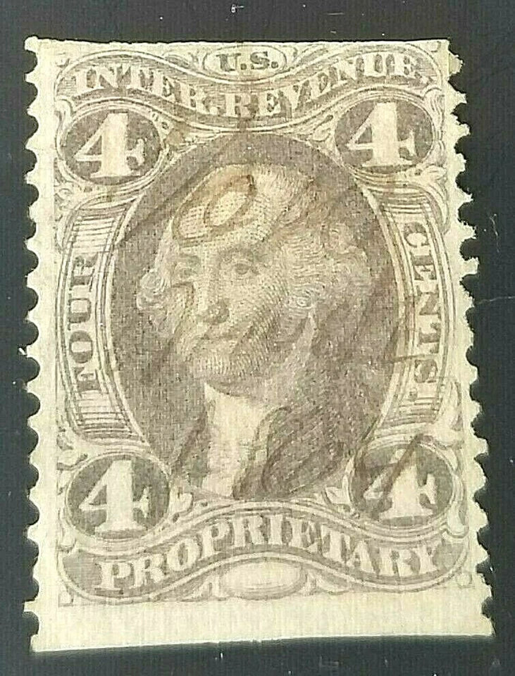 US REVENUE R22b SCARCE PART PERF VF MANUSCRIPT 1864 NICE SOUND - Image 1 of 2