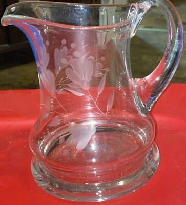 Jarra de vidrio Krosno Poland 5 1/8" cóctel/jarabe/jarra de agua de vidrio pesado Foto 1 de 4