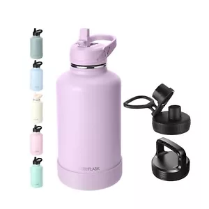 64oz Insulated Water Bottle with Straw, Half Gallon Stainless Steel Vacuum Wa... - Picture 1 of 7