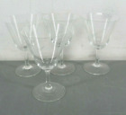 CUT LEAD CRYSTAL STEMMED CORDIAL WINE GLASS DRINK GROUND ETCHED LOT 4 VINTAGE