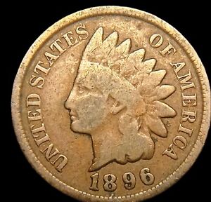 1896 NATIVE AMERICAN INDIAN HEAD PENNY RARE  128 YEAR OLD CENT  NO RESERVE G