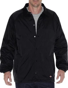 Medium Dickies Snap Front Lined Windbreaker Men's Nylon Jacket 76242BK Black - Picture 1 of 7