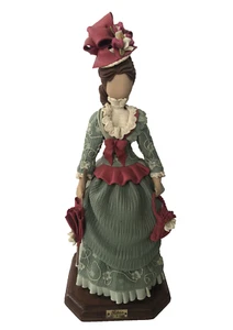 Gifina Faceless Victorian Doll Polymer Clay on Wood Base - Picture 1 of 12