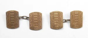 Vintage Manschettenknöpfe Art Deco Stil Gold auf 925 Sterling Silber 7g - Bild 1 von 6