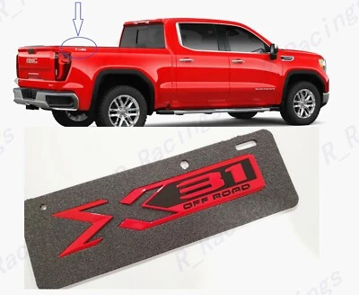 1件装光泽红色黑色2019-2025 GMC Sierra X 31 OFF 公路床徽章原始设备制造商 84682662 — 第 1/4 张图片