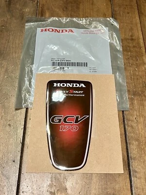 Calcomanía HONDA GCV170 GCV170LA 87169-Z9V-800 genuina OEM Foto 1 de 2