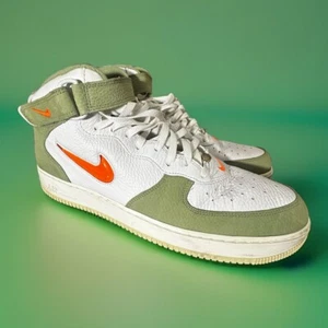 Size 15 - Nike Air Force 1 QS Mid Oil Green Orange - Picture 1 of 7