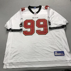 VINTAGE Tampa Bay Buccaneers Jersey Mens 2XL White Reebok Warren Sapp #99 NFL - Picture 1 of 10