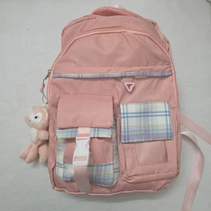 Kids Backpack for Girls Teens 18" Backpack for School Tons Of Pockets + Plushie - Picture 1 of 8