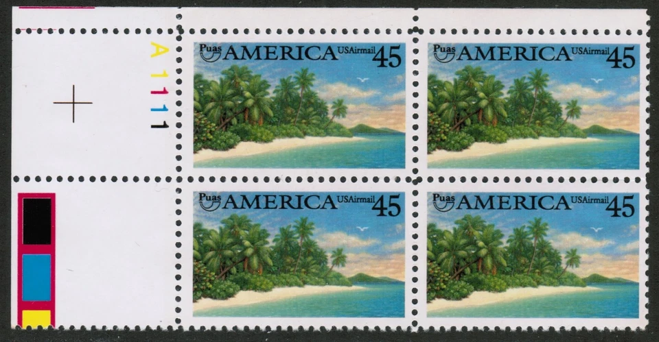 US USA Sc# C127 MNH FVF PL# BLOCK America Tropical Coast Palm Trees - Image 1 of 1
