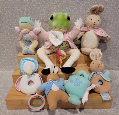 Vintage Eden Waffle Peter Rabbit Beatrix Potter Mr. Jeremy Jemima Baby Plush Lot - Image 1 of 4