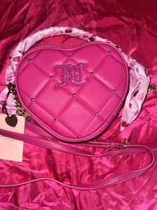 Juicy Couture Raspberry Tart/LT Pink Multi Holding The Line Heart Xbody - Picture 1 of 6