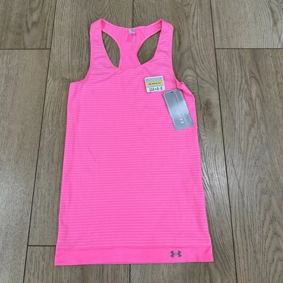 Under Armour Tank Top Shirt Womens Small Pink Fitted Stretch Racerback Running - Image 1 of 4