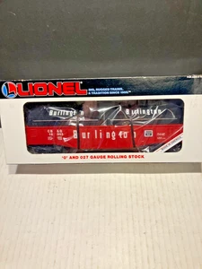 LIONEL O GAUGE FREIGHT #16343 BURLINGTON COVERED COIL GONDOLA NIB - Picture 1 of 4