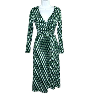 Diane Von Furstenberg x Target XXS Arrow Geo Midi Wrap Dress in Green - Picture 1 of 10