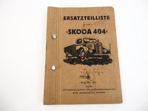 Ciężarówka Skoda 404 z 4-cylindrowym silnikiem wysokoprężnym 5.7l lista części zamiennych i dodatek 1941