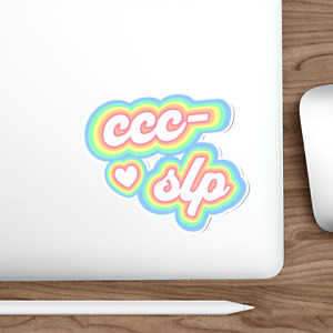 CCC-SLP Retro Pastel Die-Cut Cute Vinyl Sticker Speech Languag Pathologist Gift