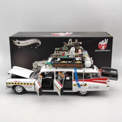 HOT WHEELS 1/18 Cadillac Ghostbusters II ECTO 1A Elite Diecast Model Car - Image 1 of 4