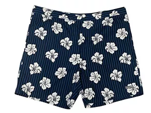 CHAPS Hawaiian Style Floral Swim Shorts Trunks Suit Mens L 42" Waist Drawstring - Picture 1 of 5