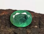 1.60 Ct Natural Emerald Zambian Oval Cut Untreated Certified Greenish Gemstone