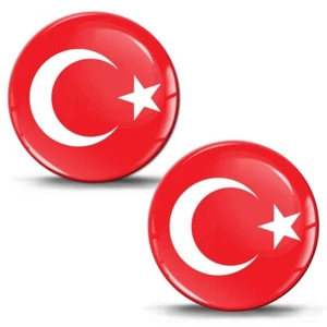 2x 3D Silikon TÜRKEI Aufkleber  Türkische Flagge Fahne  Motorrad Fahrrad Helm - Bild 1 von 5