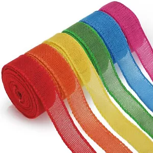 6 Rolls 48 Yard Rainbow Colors Ribbon Rolls 1.5 Inch Solid Gift Wrapping Ribb... - Picture 1 of 7