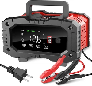 Cargador Mantenedor de Baterias 12V 24V de Auto Carros Manual Automatico NUEVO - Picture 1 of 12