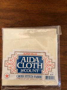 Super Value Counted Cross Stitch14 Count Aida -12" X 18" Cotton- Ivory-NIP - Picture 1 of 2