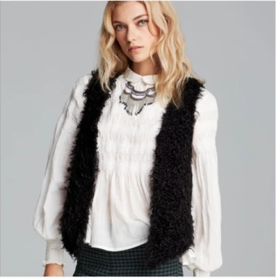 Новый с Ярлыками Free People FP меха выезд жилет размер средний (M)  - Изображение 1 из 4