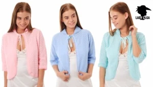 Chaqueta de noche de diseño de ganchillo de punto para damas talla 10-28 - Imagen 1 de 4