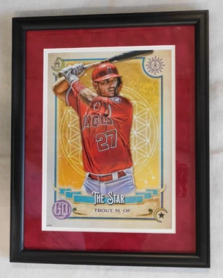 Mike Trout Los Angeles Angels 10x14 LE 8/99 Topps 2020 Gypsy Queen Poster Framed - Image 1 of 3