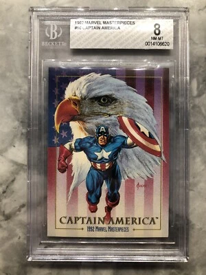 1992 MARVEL MASTERPIECES #16 CAPTAIN AMERICA BGS 8 NM-MINT - Image 1 of 2