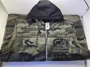 Ecko Unltd. Chaleco acolchado verde camuflaje sudadera con capucha 2XL camuflaje sin mangas cremallera frontal - Imagen 1 de 7