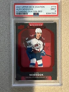 Alex Newhook Red Standing Ovation /100 PSA 9 2021-22 UD Ovation Rookies #113 - Picture 1 of 2